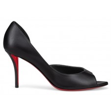 Женские Christian Louboutin Open Apostropha 80 Leather Pumps Black (W)