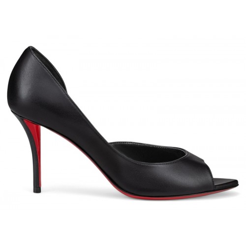 Christian Louboutin Open Apostropha 80 Leather Pumps Black (W) - женская сетка размеров