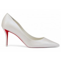 Christian Louboutin Miss Z 80mm Pump Bianco Pearlescent Nappa Leather