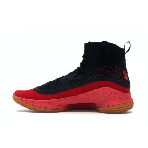 Кроссы Under Armour Curry 4 Red Black Gum - мужская сетка размеров