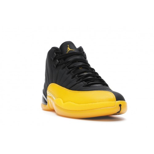 Кроссы Jordan 12 Retro Black University Gold - мужская сетка размеров