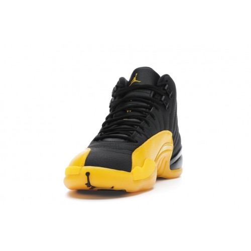Кроссы Jordan 12 Retro Black University Gold - мужская сетка размеров