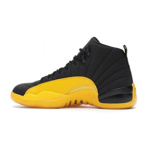 Кроссы Jordan 12 Retro Black University Gold - мужская сетка размеров