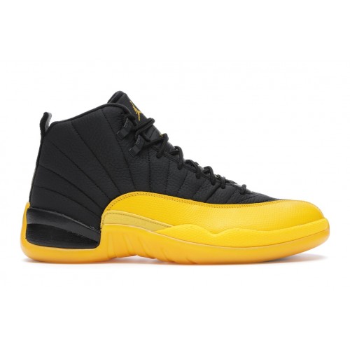 Кроссы Jordan 12 Retro Black University Gold - мужская сетка размеров