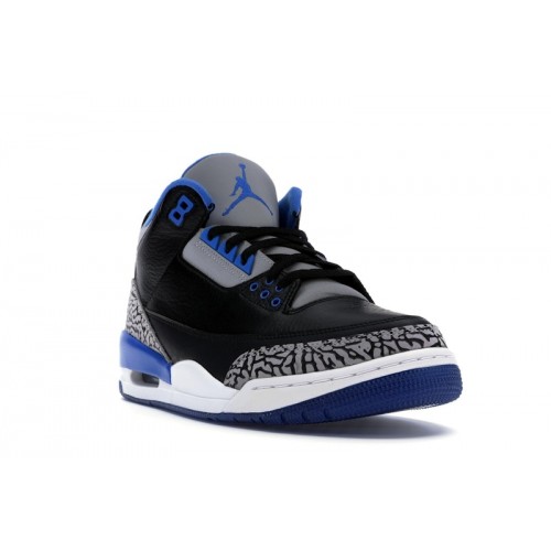 Кроссы Jordan 3 Retro Sport Blue - мужская сетка размеров