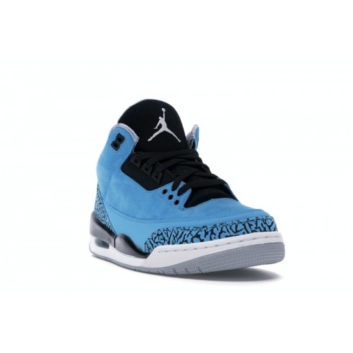 Кроссы Jordan 3 Retro Powder Blue - мужская сетка размеров