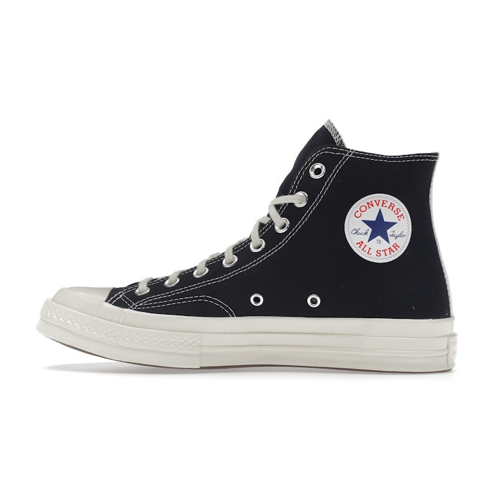 Converse Chuck Taylor All Star 70 Hi Comme des Garcons PLAY Black - мужская сетка размеров Converse Chuck Taylor All Star 70 Hi Comme des Garcons PLAY Black - мужская сетка размеров