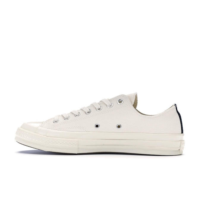 Converse Chuck Taylor All Star 70 Ox Comme des Garcons PLAY White - мужская сетка размеров Converse Chuck Taylor All Star 70 Ox Comme des Garcons PLAY White - мужская сетка размеров