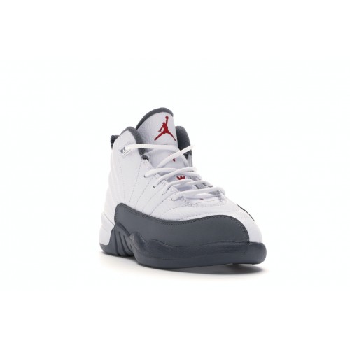 Кроссы Jordan 12 Retro White Dark Grey (PS) - детская сетка размеров