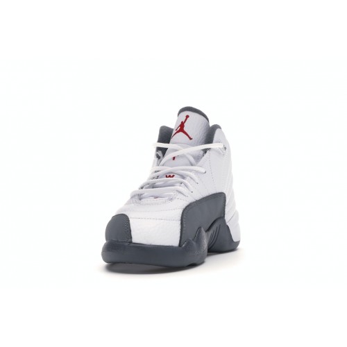 Кроссы Jordan 12 Retro White Dark Grey (PS) - детская сетка размеров