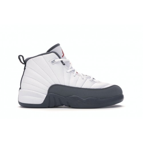Кроссы Jordan 12 Retro White Dark Grey (PS) - детская сетка размеров