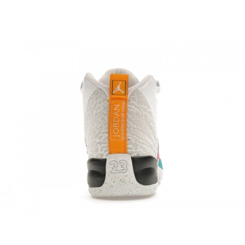 Кроссы Jordan 12 Retro White Vapor Green (GS) - подростковая сетка размеров