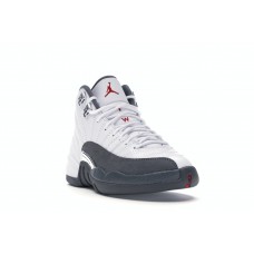 Подростковые кроссовки Jordan 12 Retro White Dark Grey (GS)