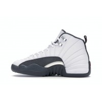 Подростковые кроссовки Jordan 12 Retro White Dark Grey (GS)