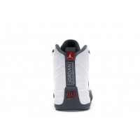 Подростковые кроссовки Jordan 12 Retro White Dark Grey (GS)