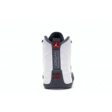 Подростковые кроссовки Jordan 12 Retro White Dark Grey (GS)