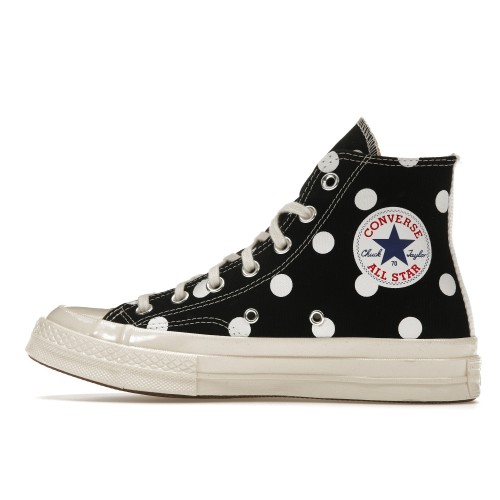 Кроссы Converse Chuck Taylor All Star 70 Hi Comme des Garcons PLAY  Polka Dot Black - мужская сетка размеров