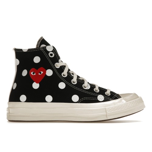 Кроссы Converse Chuck Taylor All Star 70 Hi Comme des Garcons PLAY  Polka Dot Black - мужская сетка размеров