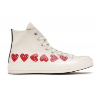 Кеды Converse Chuck Taylor All Star 70 Hi Comme des Garcons PLAY Multi-Heart White