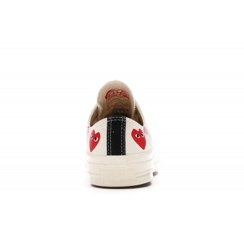Кроссы Converse Chuck Taylor All Star 70 Ox Comme des Garcons PLAY Multi-Heart White - мужская сетка размеров