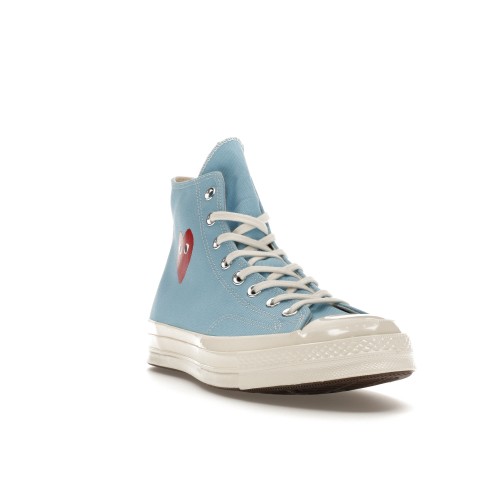 Кроссы Converse Chuck Taylor All Star 70 Hi Comme des Garcons PLAY Bright Blue - мужская сетка размеров