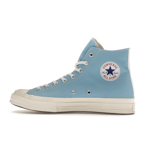 Кроссы Converse Chuck Taylor All Star 70 Hi Comme des Garcons PLAY Bright Blue - мужская сетка размеров