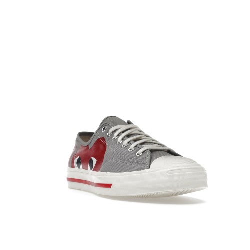 Кроссы Converse Jack Purcell Comme des Garcons PLAY Grey Red - мужская сетка размеров