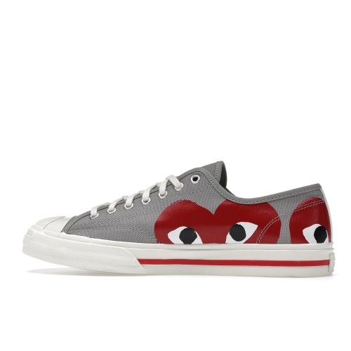 Кроссы Converse Jack Purcell Comme des Garcons PLAY Grey Red - мужская сетка размеров