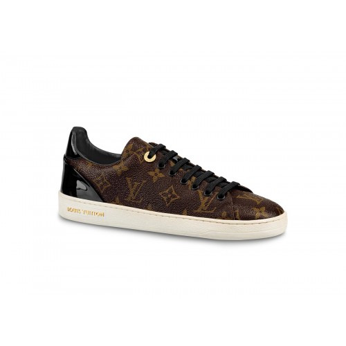 Кроссы Louis Vuitton Frontrow Monogram Patent Canvas Cacao Brown White (W) - женская сетка размеров