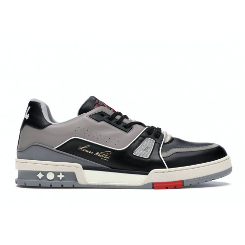 Кроссы Louis Vuitton LV Trainer Sneaker Low Black Grey - мужская сетка размеров