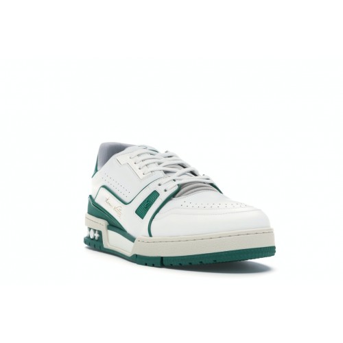 Кроссы Louis Vuitton LV Trainer Sneaker Low White Green - мужская сетка размеров