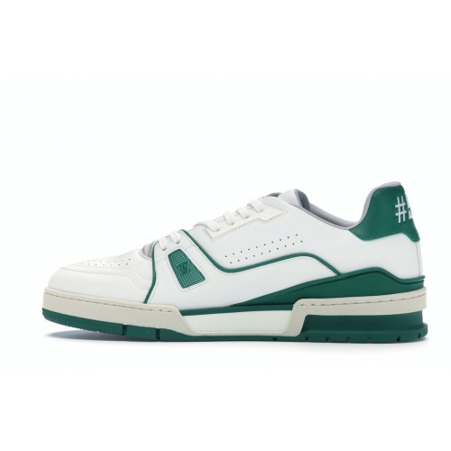 Кроссы Louis Vuitton LV Trainer Sneaker Low White Green - мужская сетка размеров