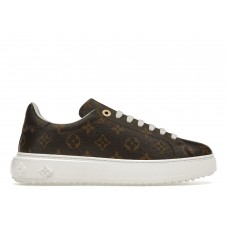 Женские кроссовки Louis Vuitton Time Out Monogram Leather Cacao Brown White (W)