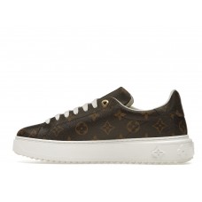 Женские кроссовки Louis Vuitton Time Out Monogram Leather Cacao Brown White (W)