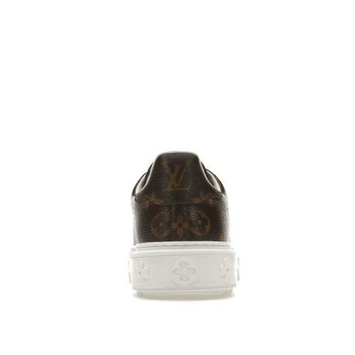 Кроссы Louis Vuitton Time Out Monogram Leather Cacao Brown White (W) - женская сетка размеров