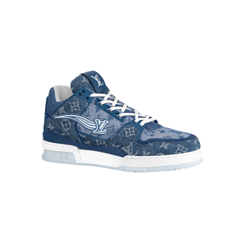 Кроссы Louis Vuitton Trainer Monogram Denim - мужская сетка размеров