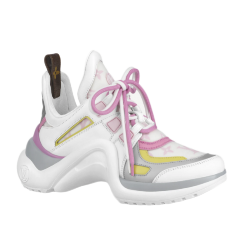 Кроссы Louis Vuitton Archlight Pink Yellow (W) - женская сетка размеров