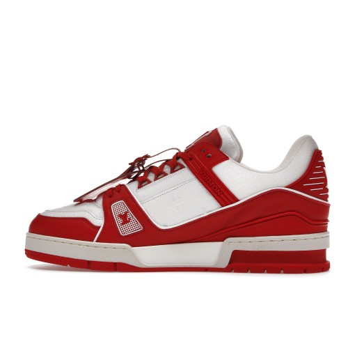 Кроссы Louis Vuitton Trainer Red White - мужская сетка размеров