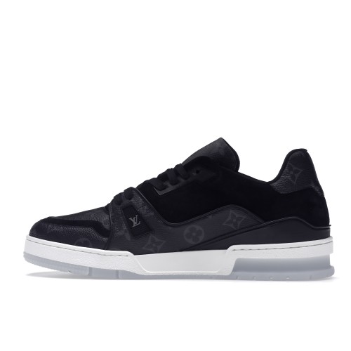 Кроссы Louis Vuitton Trainer Black Monogram - мужская сетка размеров