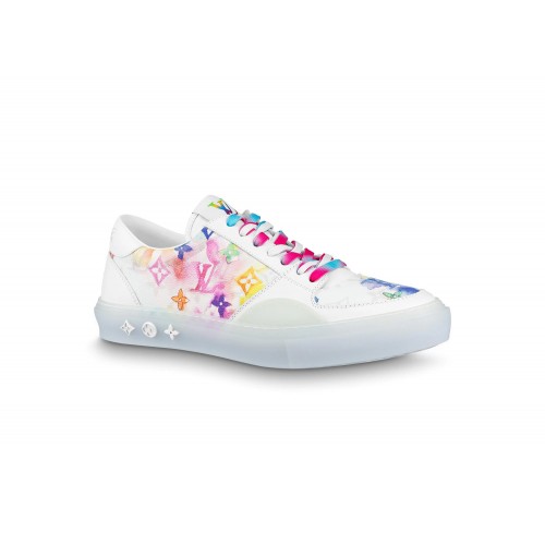 Кроссы Louis Vuitton Ollie White Rainbow Monogram - мужская сетка размеров