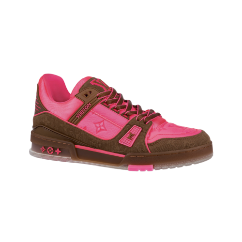Кроссы Louis Vuitton Trainer Pink Brown - мужская сетка размеров