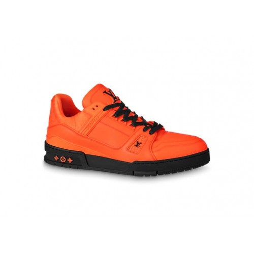 Кроссы Louis Vuitton LV Trainer Orange Black - мужская сетка размеров