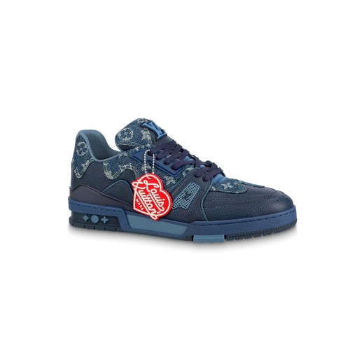 Кроссы Louis Vuitton LV Trainer x Nigo Blue Demin - мужская сетка размеров