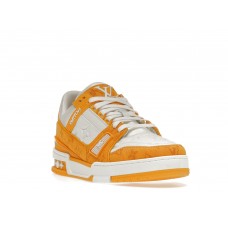 Кроссовки Louis Vuitton Trainer Yellow Monogram Denim White