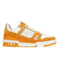 Кроссовки Louis Vuitton Trainer Yellow Monogram Denim White