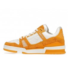 Кроссовки Louis Vuitton Trainer Yellow Monogram Denim White