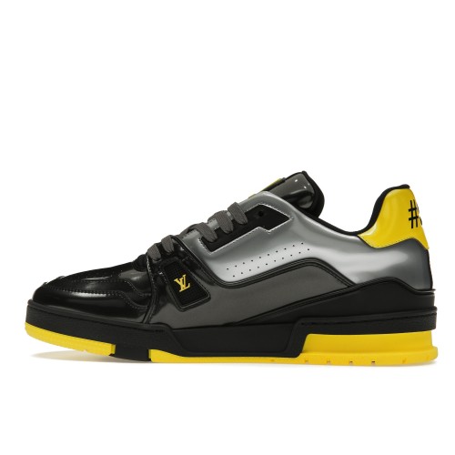 Кроссы Louis Vuitton Trainer Black Yellow - мужская сетка размеров