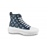 Женские кроссовки Louis Vuitton Squad Boot Monogram Denim Navy Blue White (W)
