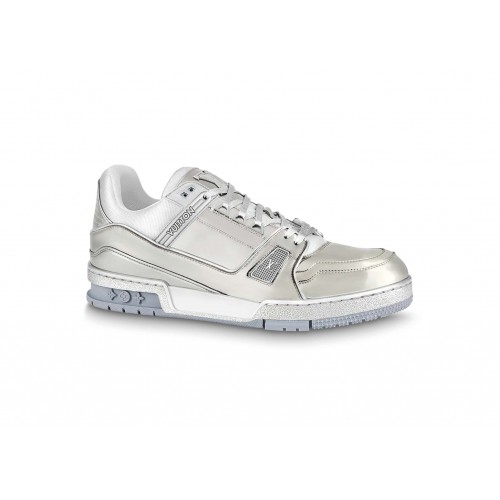 Кроссы Louis Vuitton Trainer Silver White - мужская сетка размеров