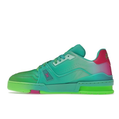 Кроссы Louis Vuitton Trainer Green Ombre - мужская сетка размеров